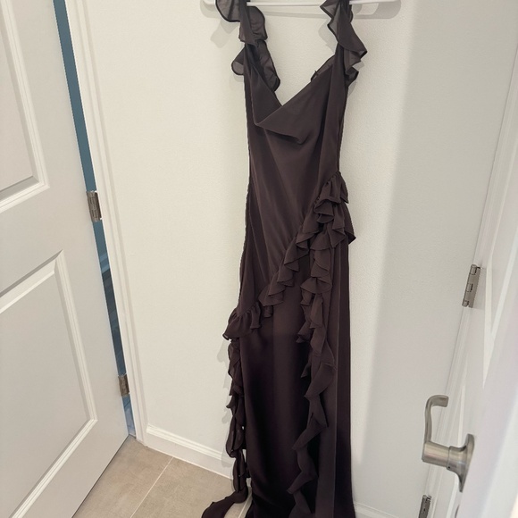 HOUSE OF CB Ariela Ruffle Side Slit Gown - Picture 2 of 5